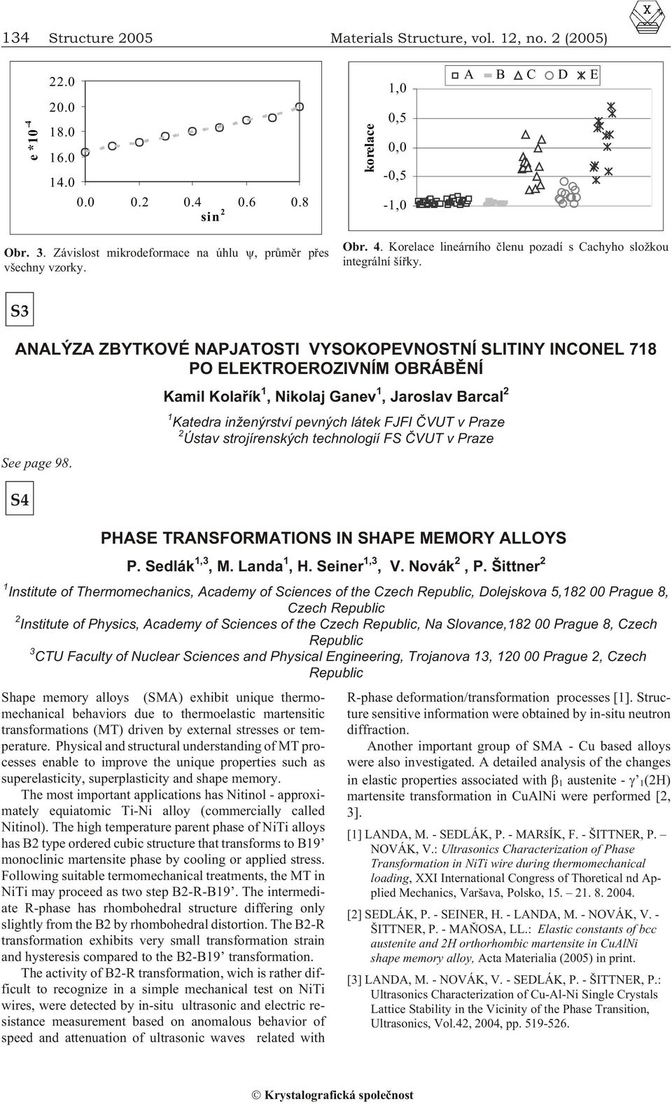 S3 ANALÝZA ZBYTKOVÉ NAPJATOSTI VYSOKOPEVNOSTNÍ SLITINY INCONEL 718 PO ELEKTROEROZIVNÍM OBRÁBÌNÍ See page 98.