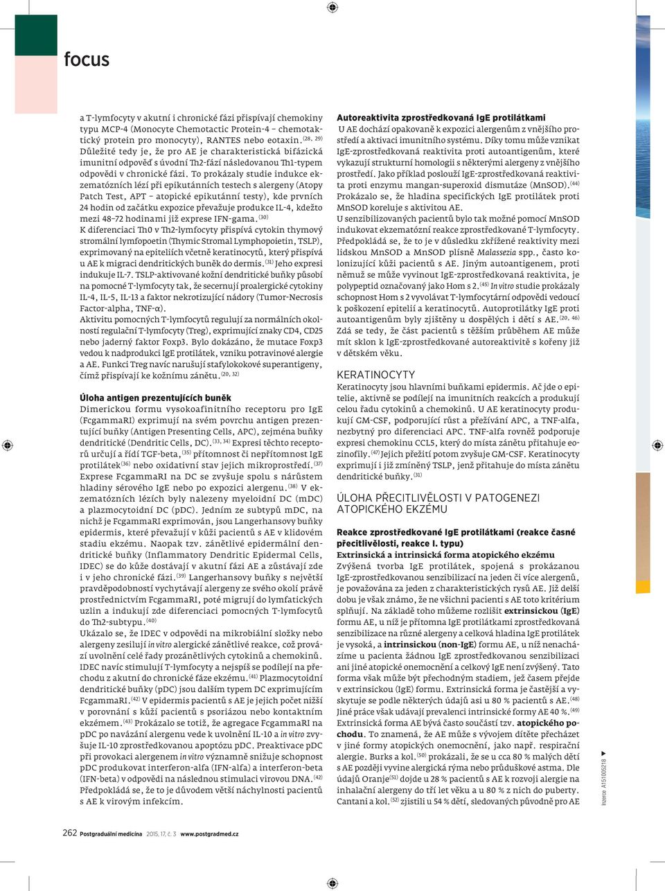 (37) Exprese FcgammaRI na DC se zvyšuje spolu s nárůstem hladiny sérového IgE nebo po expozici alergenu.(38) V ekzematózních lézích byly nalezeny myeloidní DC (mdc) a plazmocytoidní DC (pdc).