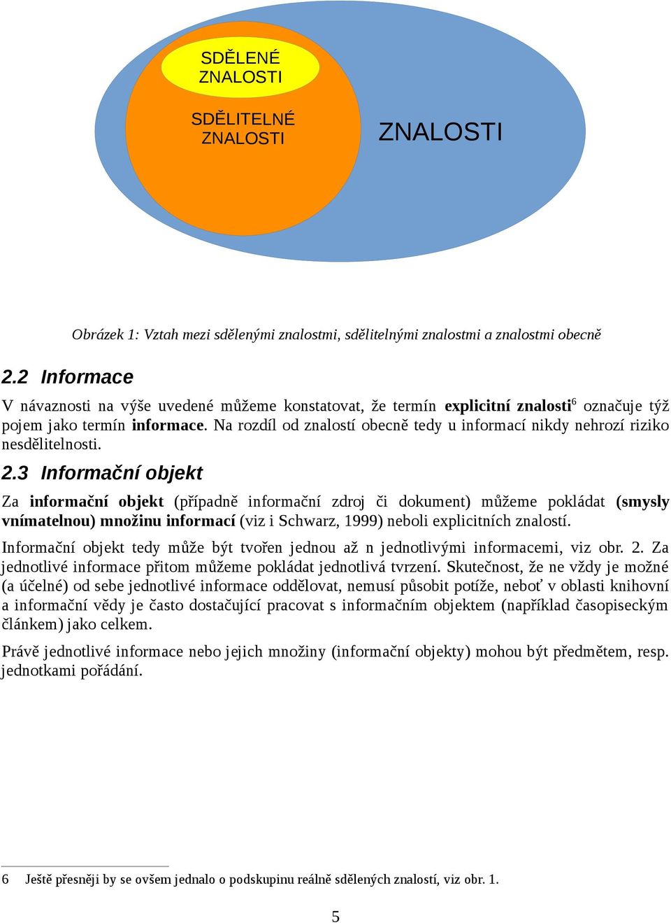 jako termín informace. Na rozdíl od znalostí obecně tedy u informací nikdy nehrozí riziko nesdělitelnosti. 2.