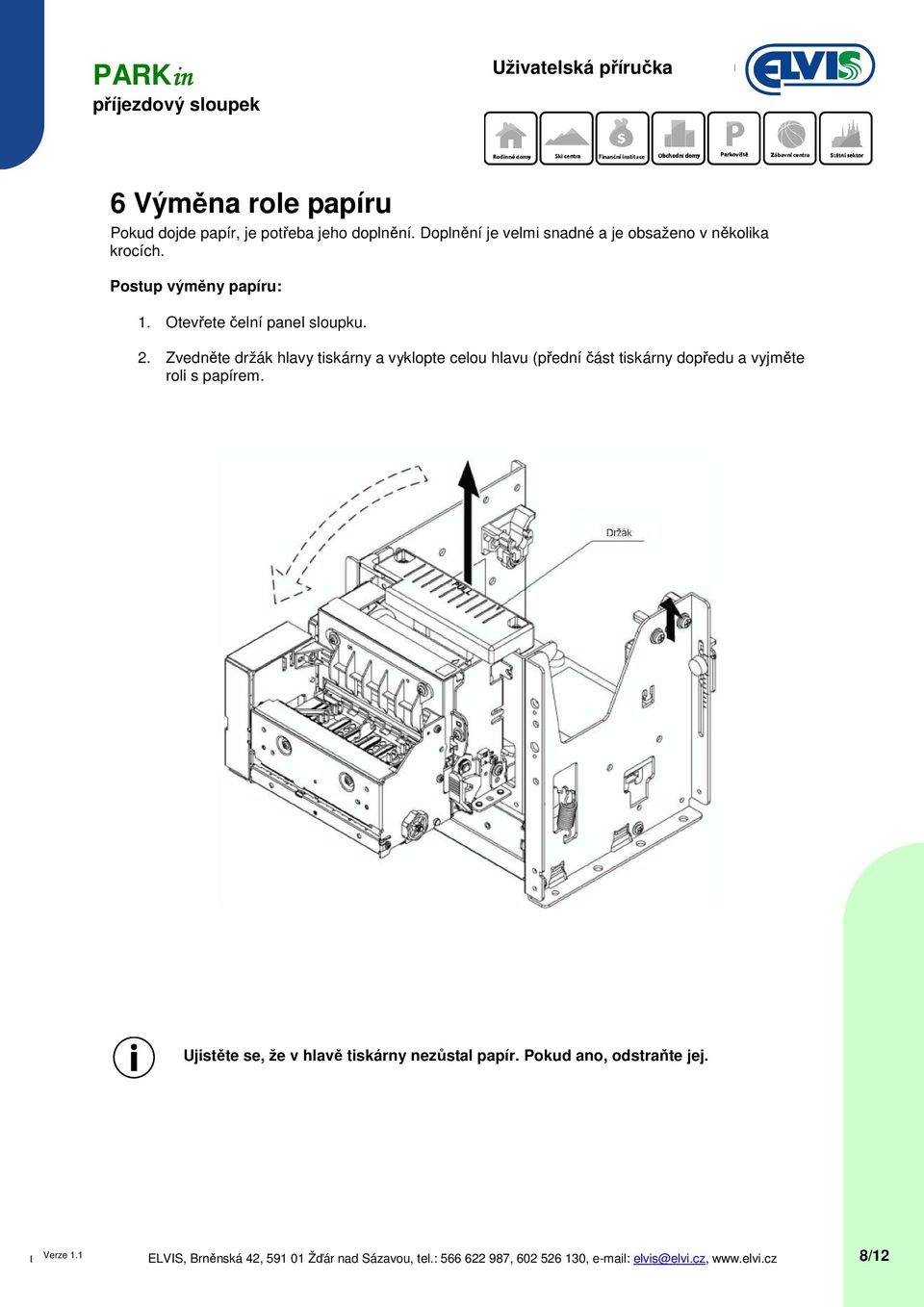 Otevřete čelní panel sloupku. 2.