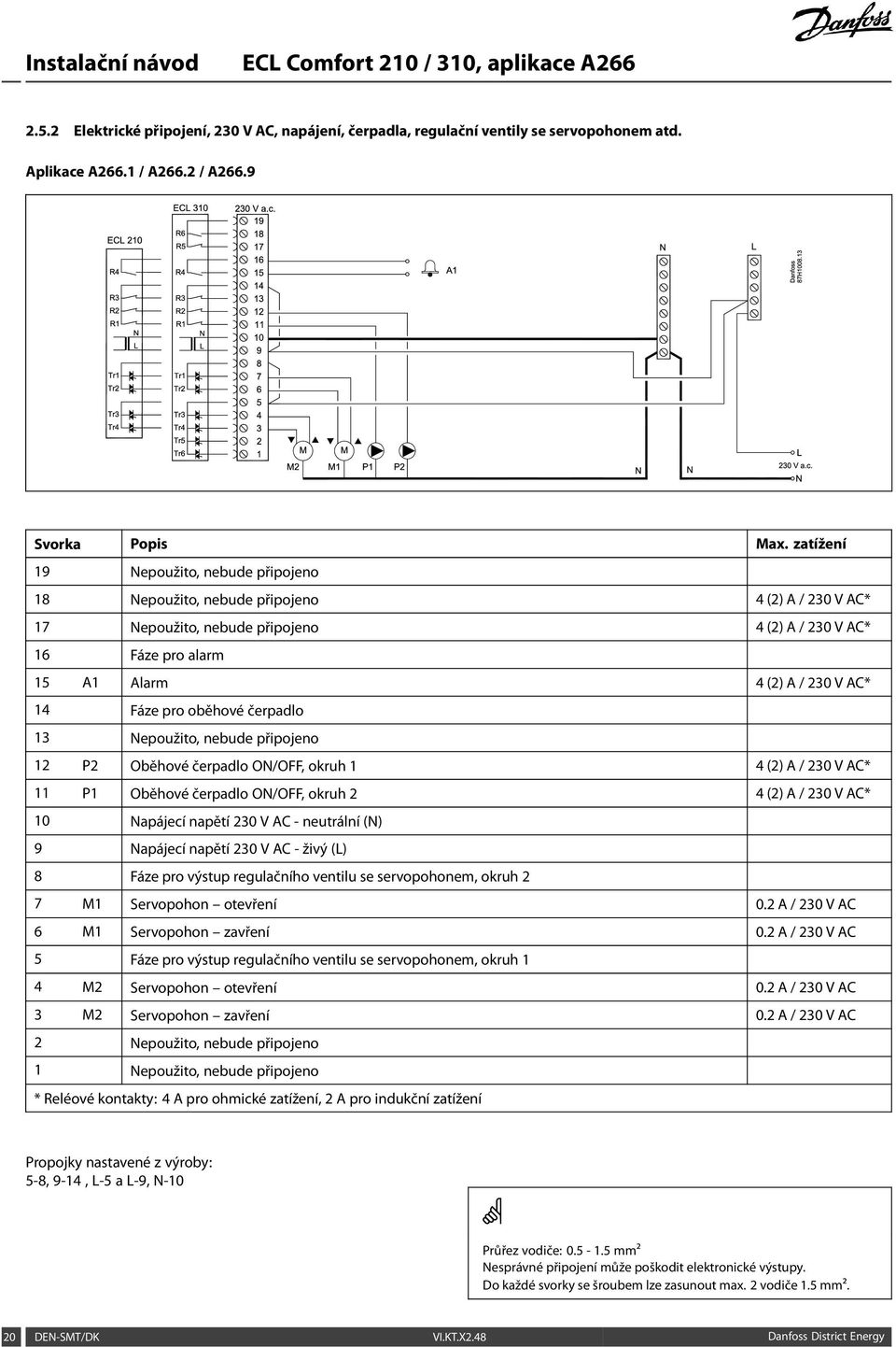 pro oběhové čerpadlo 13 Nepoužito, nebude připojeno 12 P2 Oběhové čerpadlo ON/OFF, okruh 1 4 (2) A / 230 V AC* 11 P1 Oběhové čerpadlo ON/OFF, okruh 2 4 (2) A / 230 V AC* 10 Napájecí napětí 230 V AC -