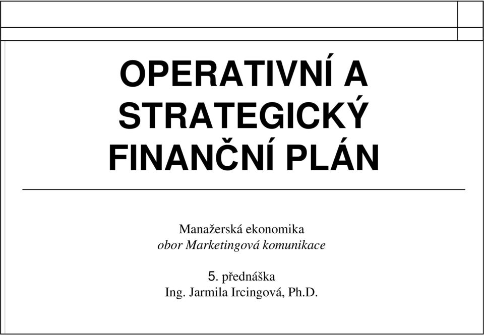 ekonomika obor Marketingová