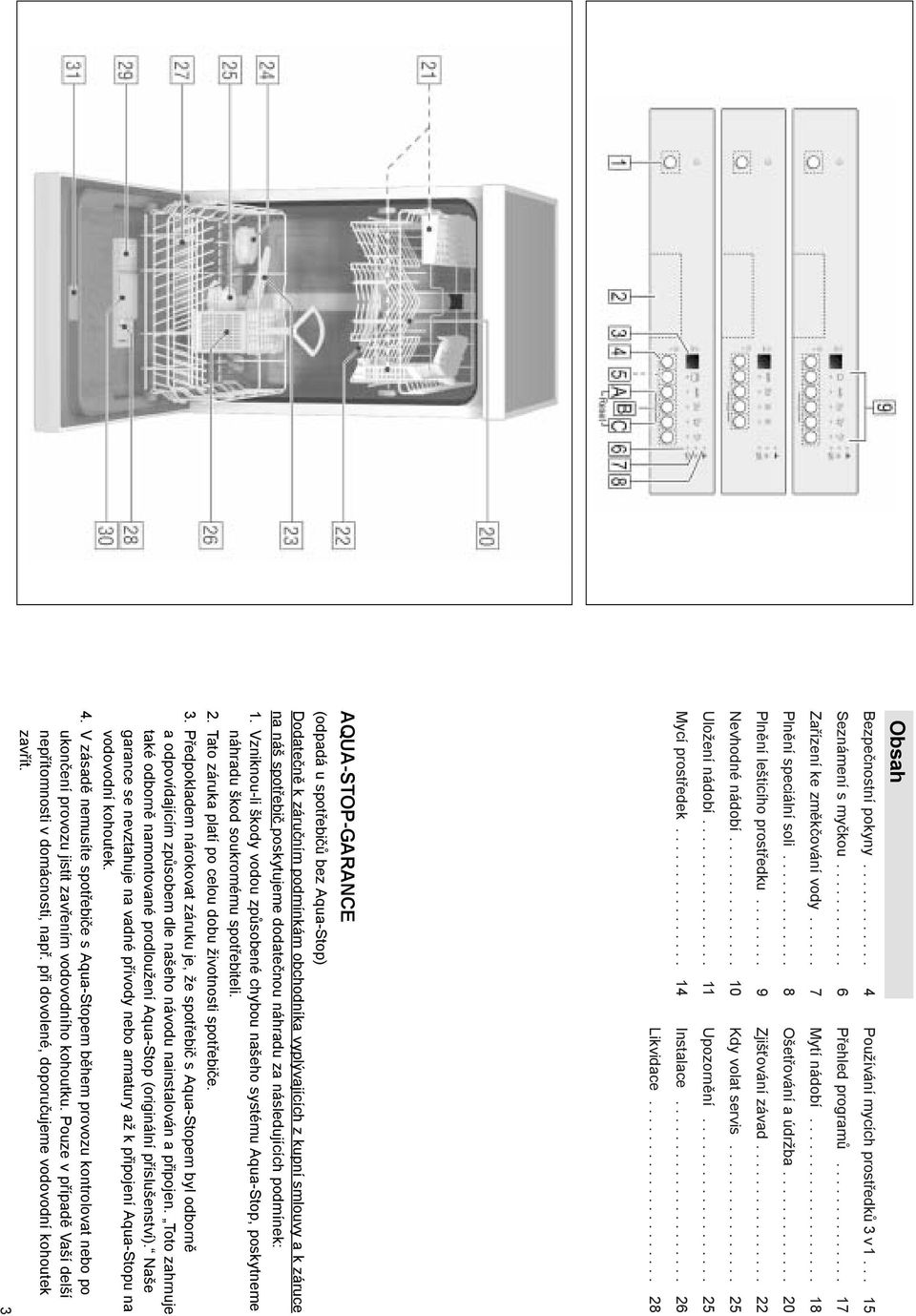 .............. 10 Kdy volat servis................ 25 Uložení nádobí................. 11 Upozornění................... 25 Mycí prostředek................ 14 Instalace..................... 26 Likvidace.