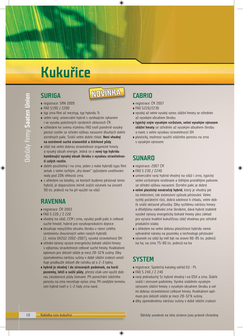 Není vhodný na extrémně suchá stanoviště a štěrkové půdy. siláž má velmi dobrou stravitelnost organické hmoty a vysoký obsah energie.