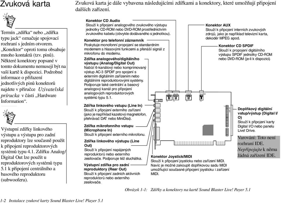 Podrobné informace o pøiøazení jednotlivých pinù konektorù najdete v pøíruèce Uzivatelská prírucka v èásti Hardware Information.