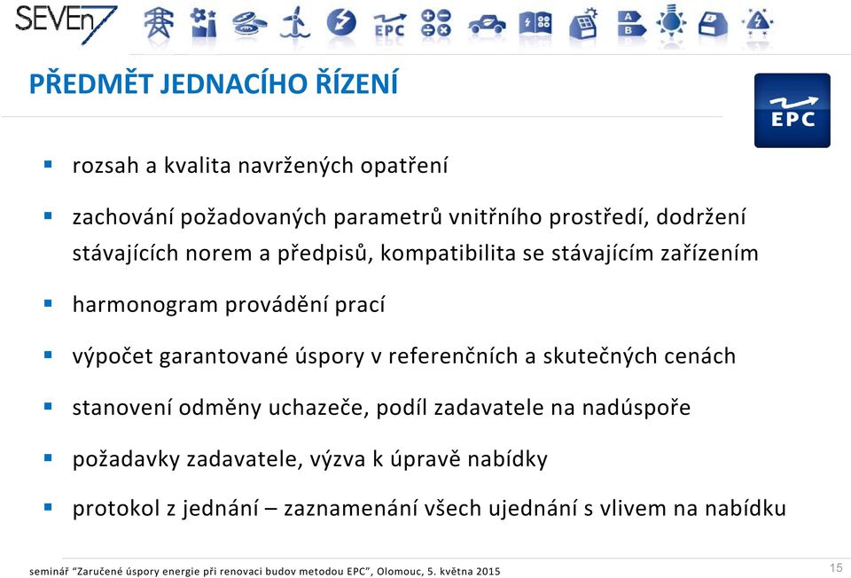 a skutečných cenách stanovení odměny uchazeče, podíl zadavatele na nadúspoře požadavky zadavatele, výzva k úpravě nabídky protokol z