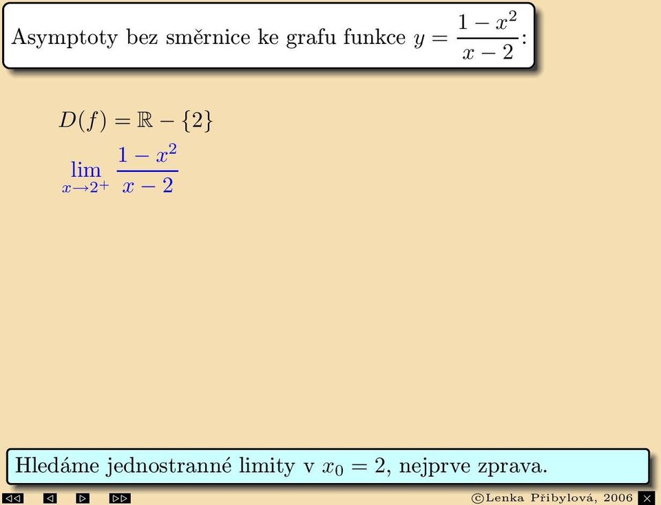 Funkcemáasymptotubezsměrniceajejípřímka