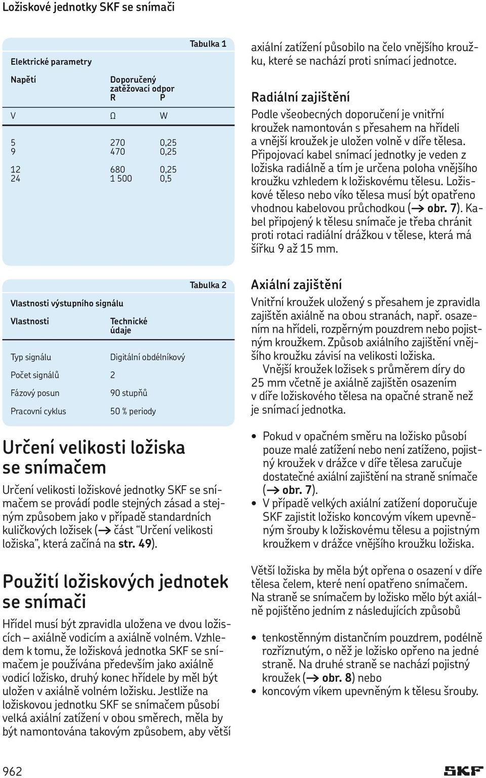 Připojovací kabel snímací jednotky je veden z ložiska radiálně a tím je určena poloha vnějšího kroužku vzhledem k ložiskovému tělesu.