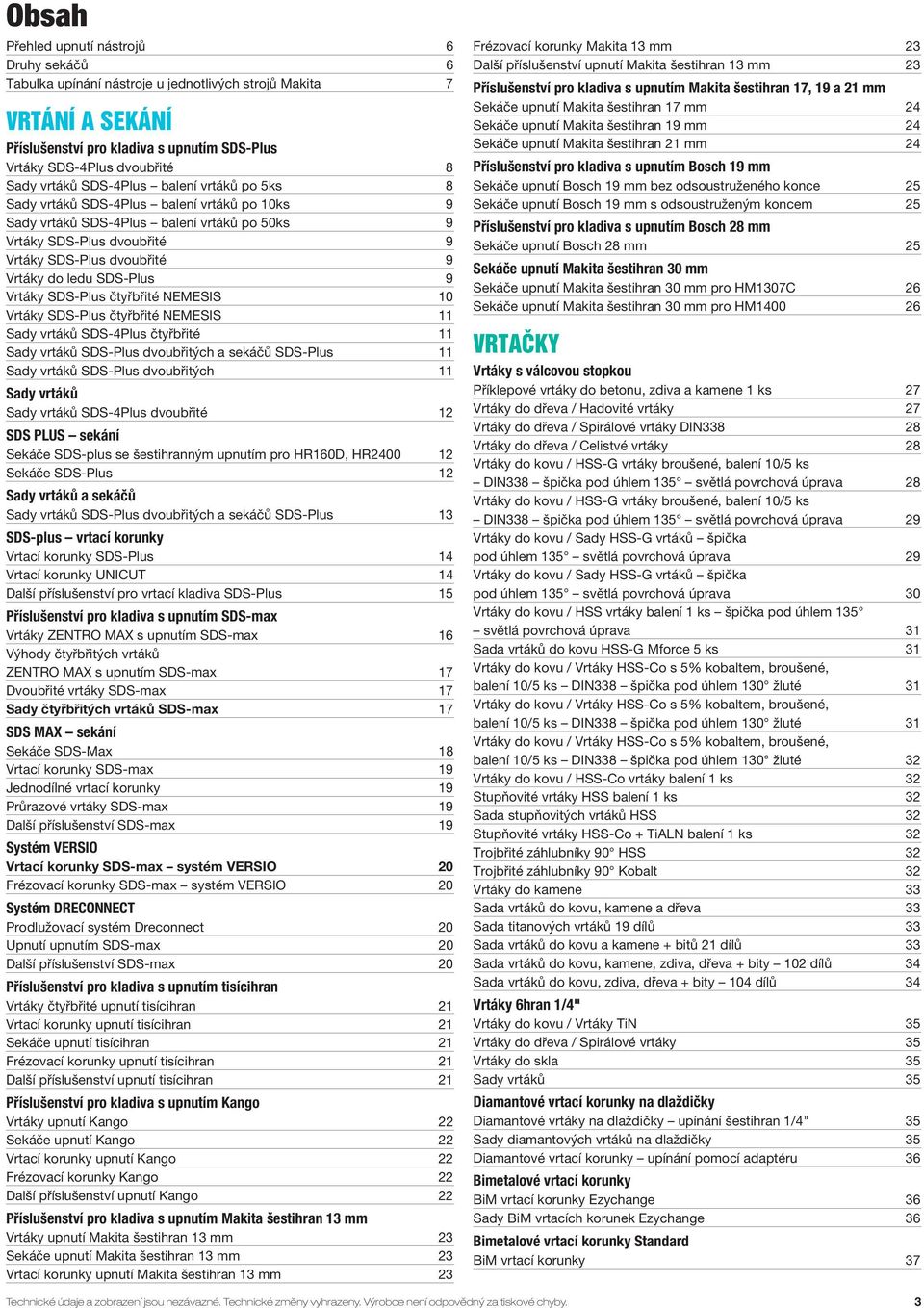 ledu SDS-Plus 9 Vrtáky SDS-Plus čtyřbřité NEMESIS 10 Vrtáky SDS-Plus čtyřbřité NEMESIS 11 Sady vrtáků SDS-4Plus čtyřbřité 11 Sady vrtáků SDS-Plus dvoubřitých a sekáčů SDS-Plus 11 Sady vrtáků SDS-Plus