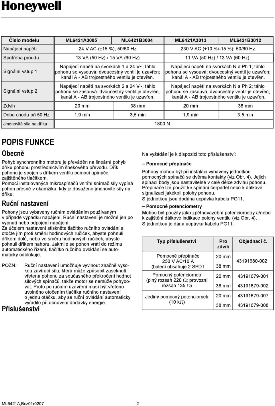 Napájecí napětí na svorkách 2 a 24 V~; táhlo pohonu se zasouvá: dvoucestný ventil je otevřen; kanál A - AB trojcestného ventilu je uzavřen.