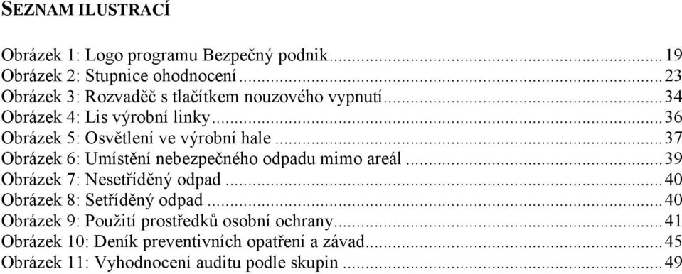 .. 36 Obrázek 5: Osvětlení ve výrobní hale... 37 Obrázek 6: Umístění nebezpečného odpadu mimo areál.