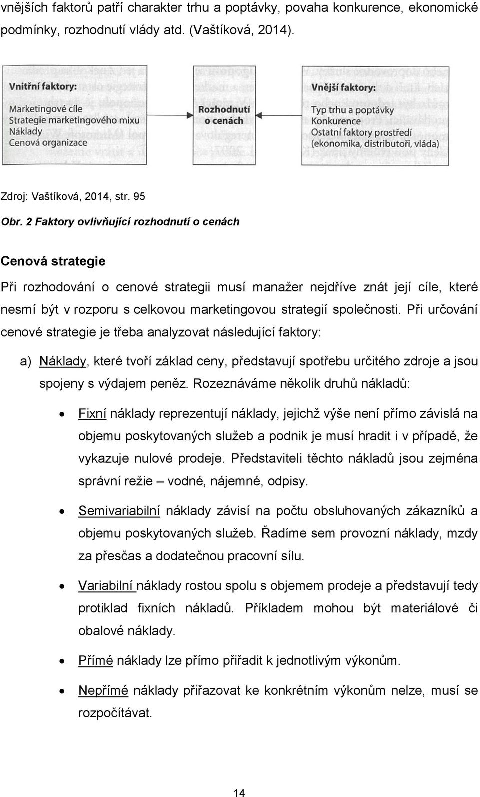 společnosti. Při určování cenové strategie je třeba analyzovat následující faktory: a) Náklady, které tvoří základ ceny, představují spotřebu určitého zdroje a jsou spojeny s výdajem peněz.