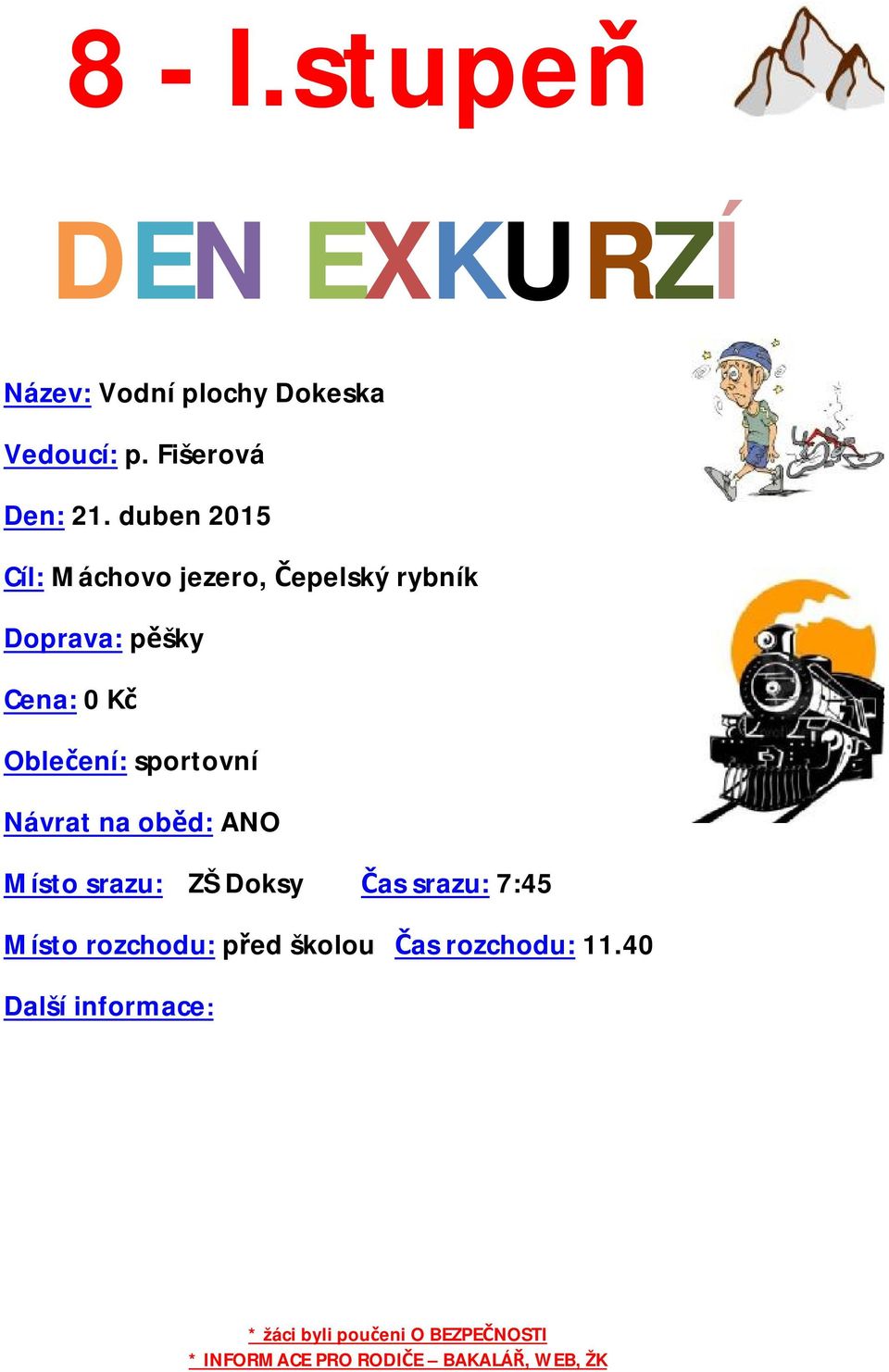 duben 201522 Cíl: Máchovo jezero, Čepelský rybník Oblečení: