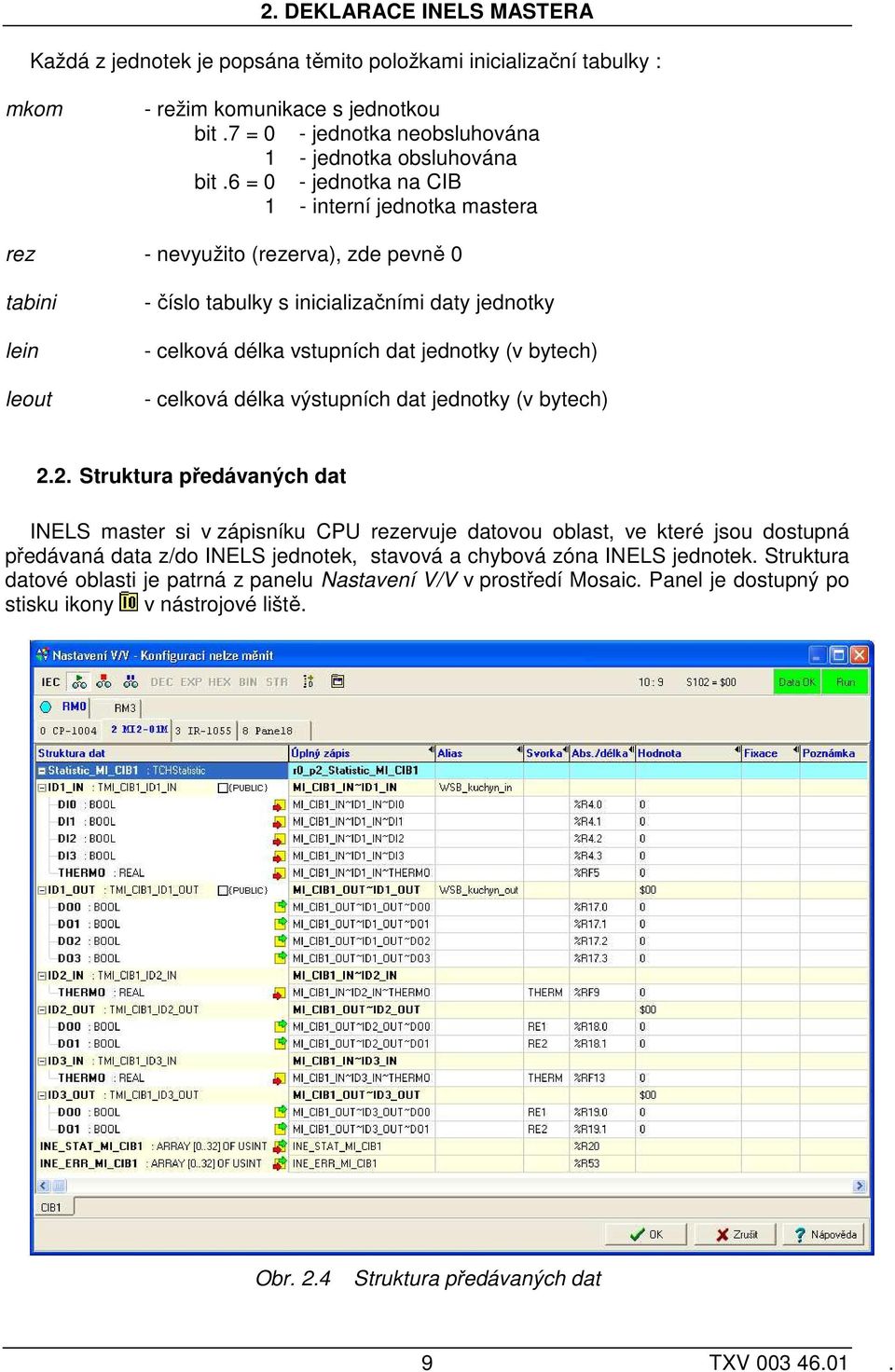 bytech) - celková délka výstupních dat jednotky (v bytech) 2.