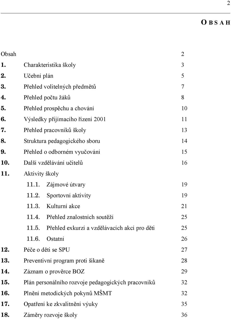 Sportovní aktivity 19 11.3. Kulturní akce 21 11.4. Přehled znalostních soutěží 25 11.5. Přehled exkurzí a vzdělávacích akcí pro děti 25 11.6. Ostatní 26 12. Péče o děti se SPU 27 13.
