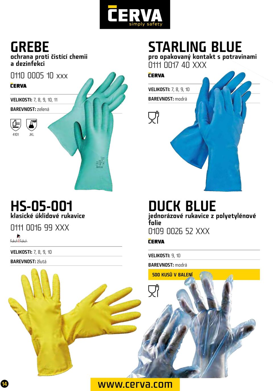 HS-05-001 klasické úklidové rukavice 0111 0016 99 XXX DUCK BLUE jednorázové rukavice z polyetylénové folie 0109