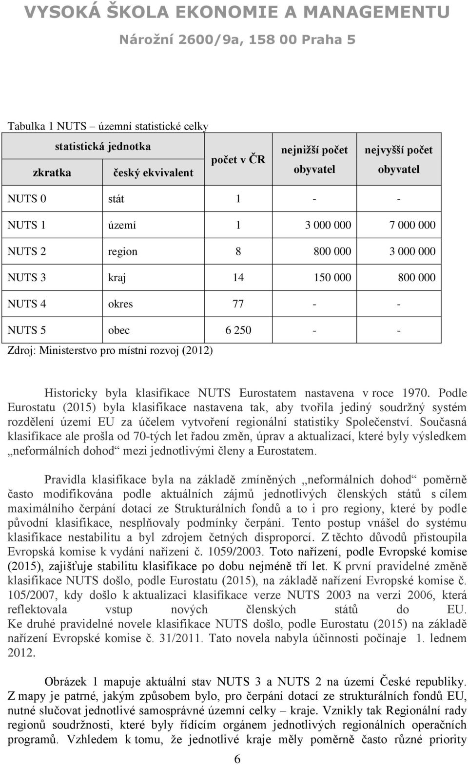 nastavena v roce 1970. Podle Eurostatu (2015) byla klasifikace nastavena tak, aby tvořila jediný soudržný systém rozdělení území EU za účelem vytvoření regionální statistiky Společenství.