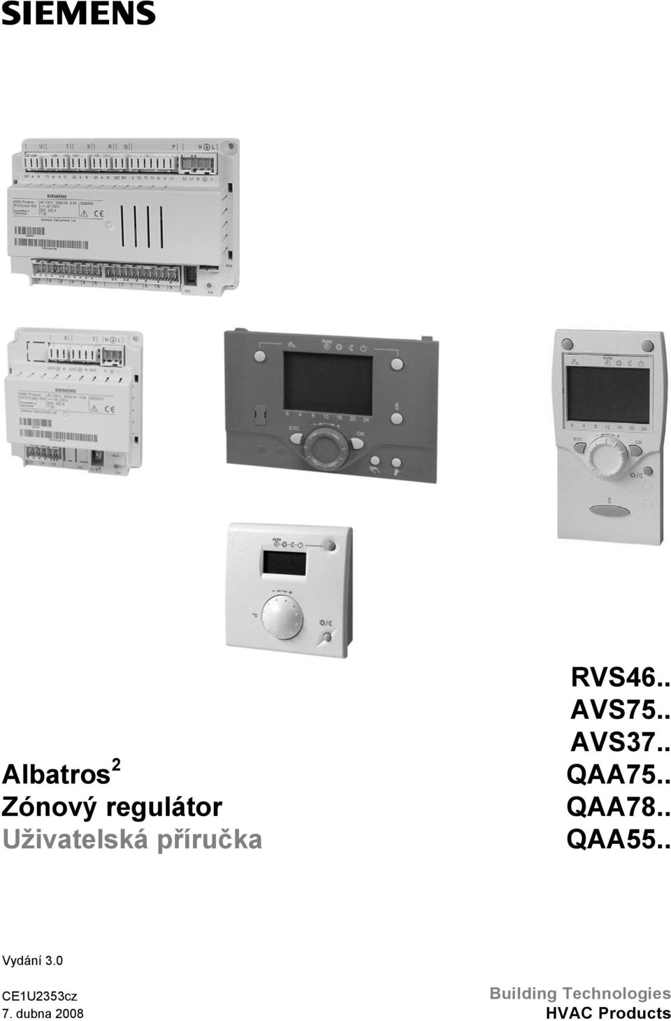 . QAA78.. QAA55.. Vydání 3.0 CE1U2353cz 7.