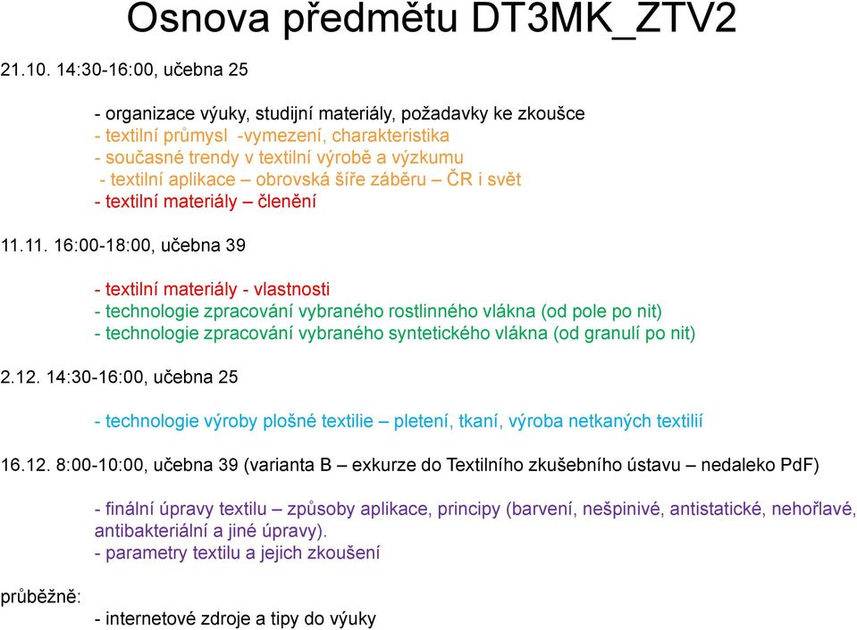 obrovská šíře záběru ČR i svět - textilní materiály členění 11.