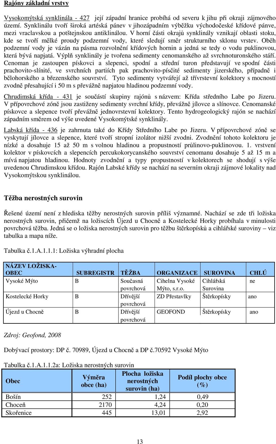 V horní části okrajů synklinály vznikají oblasti stoku, kde se tvoří mělké proudy podzemní vody, které sledují směr strukturního sklonu vrstev.