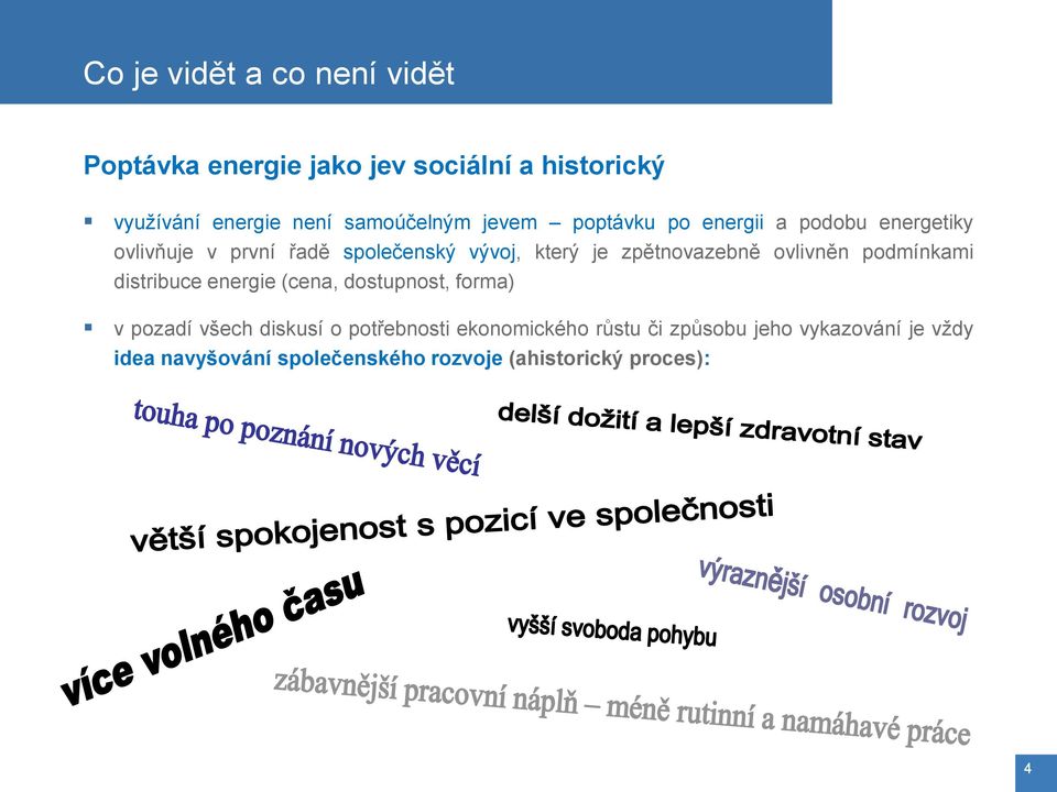 zpětnovazebně ovlivněn podmínkami distribuce energie (cena, dostupnost, forma) v pozadí všech diskusí o