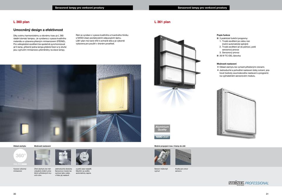 Pro velkoplošné osvětlení lze společně synchronizovat až 5 lamp, přičemž jedna lampa přebírá řízení a ty druhé jsou vyjmutím minisenzoru přeměněny na slave lampy.