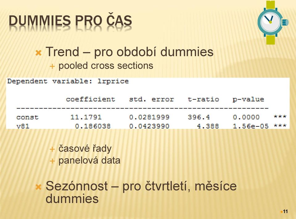 časové řady panelová data