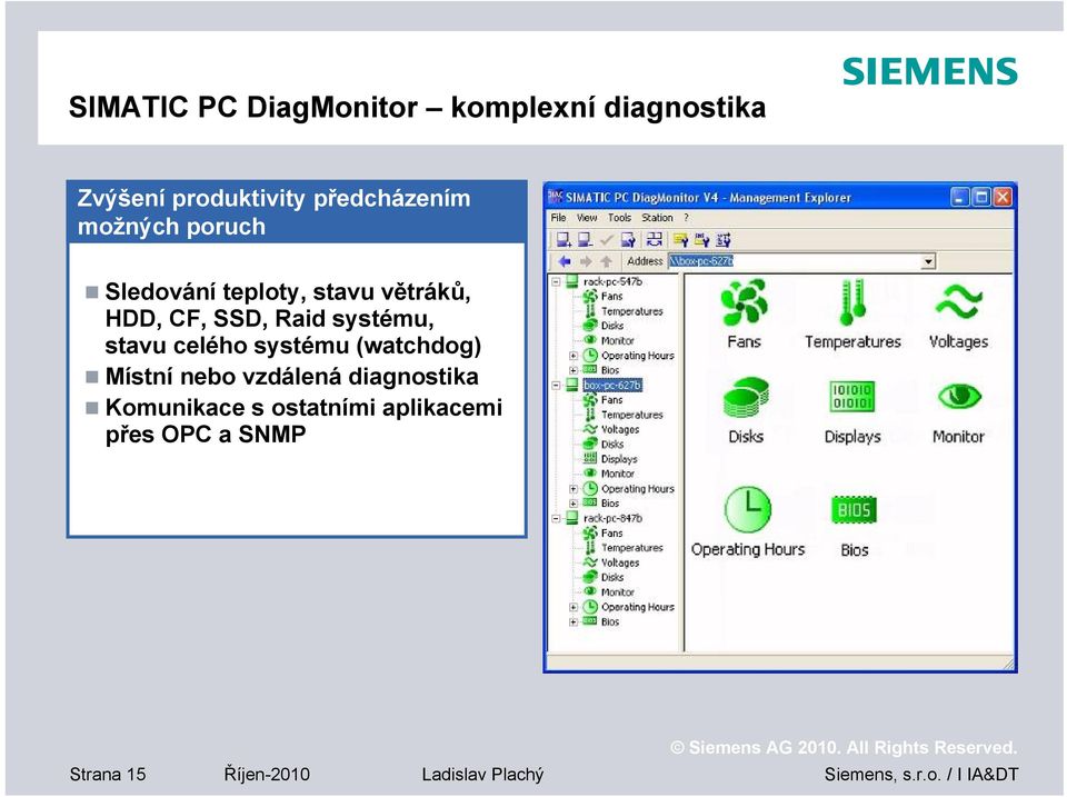 Raid systému, stavu celého systému (watchdog) Místní nebo vzdálená