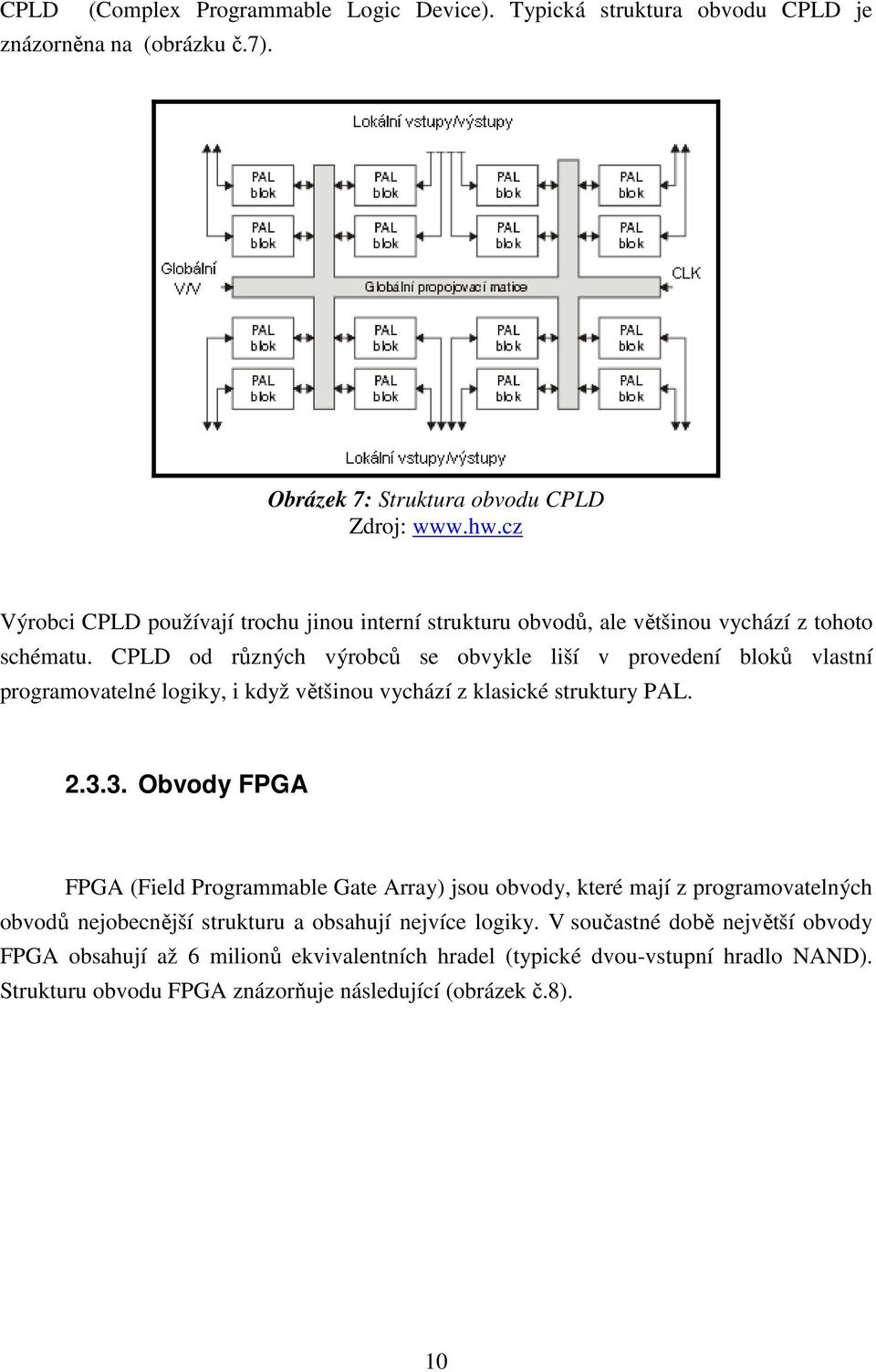 CPLD od různých výrobců se obvykle liší v provedení bloků vlastní programovatelné logiky, i když většinou vychází z klasické struktury PAL. 2.3.