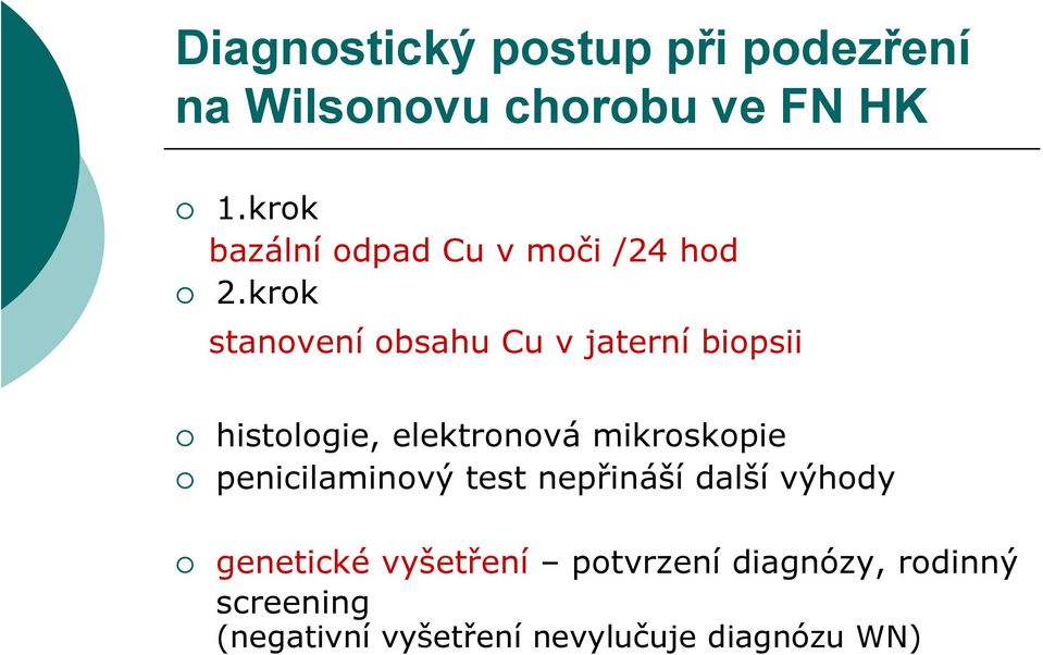 krok stanovení obsahu Cu v jaterní biopsii histologie, elektronová mikroskopie