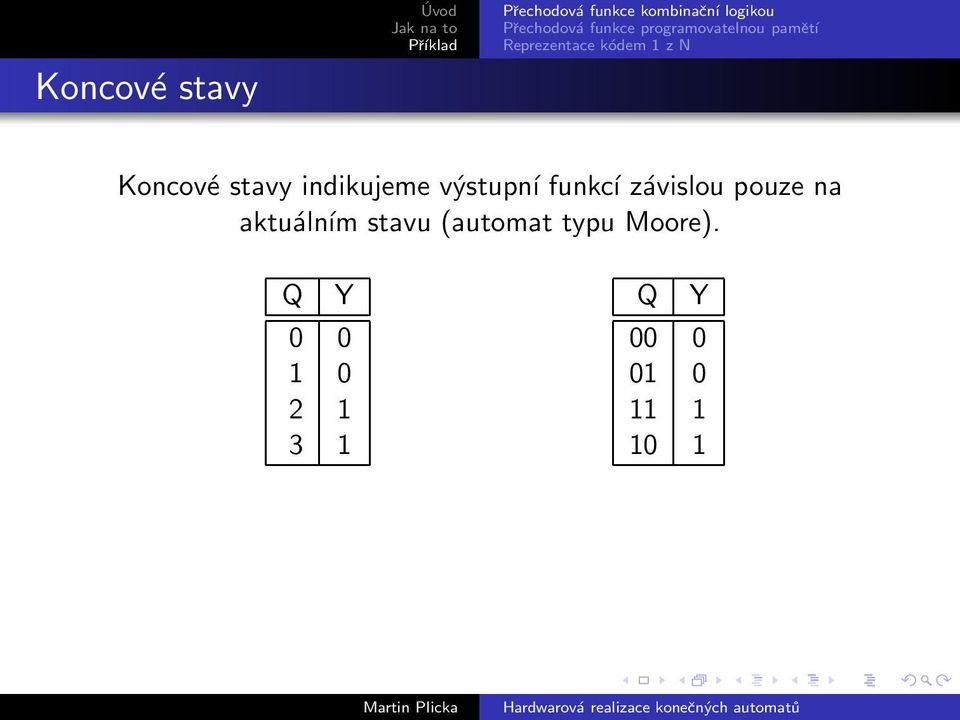 pouze na aktuálním stavu (automat