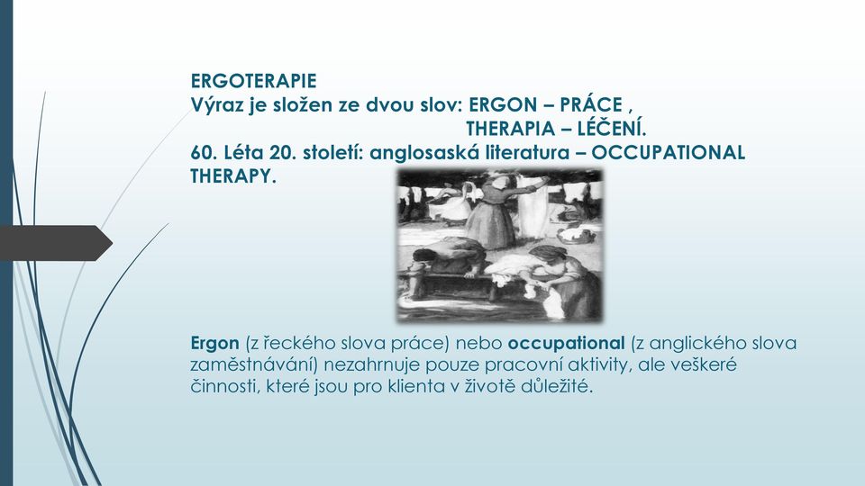 Ergon (z řeckého slova práce) nebo occupational (z anglického slova