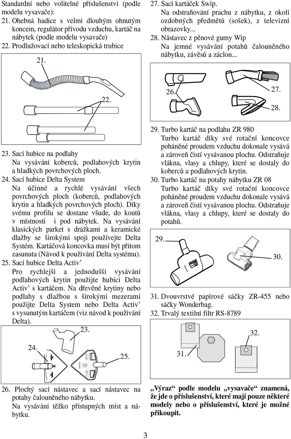 Nástavec z pûnové gumy Wip Na jemné vysávání potahû ãalounûného nábytku, závûsû a záclon... 22. 26. 27. 28. 23.