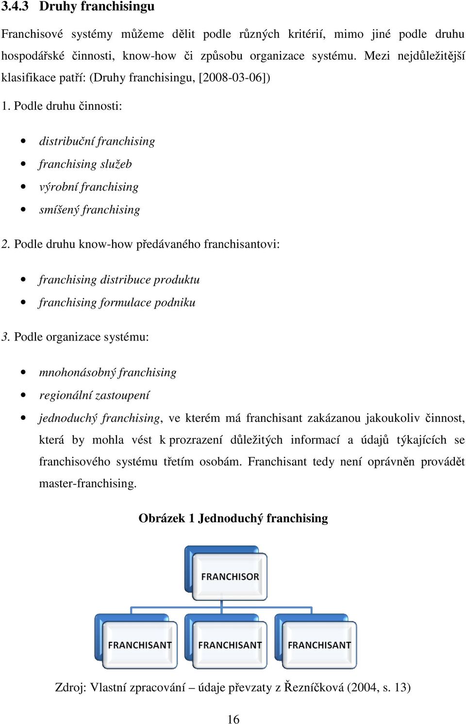 Podle druhu know-how předávaného franchisantovi: franchising distribuce produktu franchising formulace podniku 3.