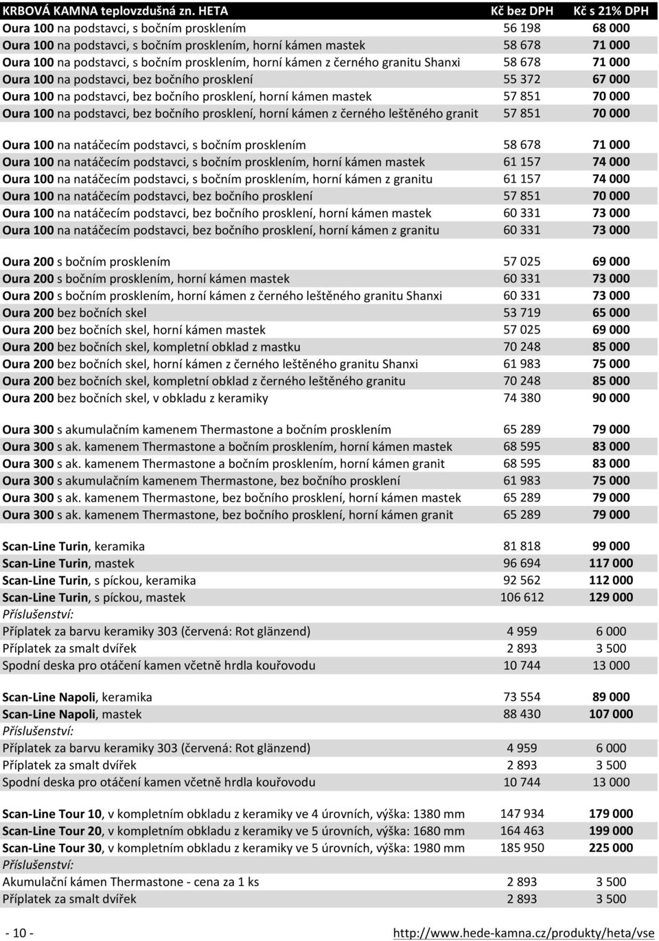 bočního prosklení, horní kámen z černého leštěného granitu Shanxi 57 851 70 000 Oura 100 na natáčecím podstavci, s bočním prosklením 58 678 71 000 Oura 100 na natáčecím podstavci, s bočním