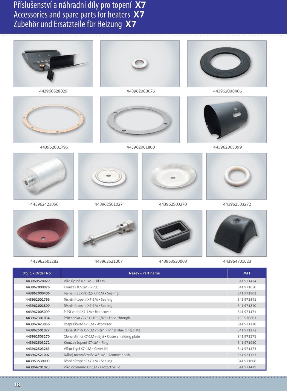 341 971474 443962000076 Kroužek X7-1M Ring 341 971650 443962000406 Těsnění 35x58x2,5 X7-1M Sealing 341 971802 443962001796 Těsnění topení X7-1M Sealing 341 971841 443962001800 Těsnění topení X7-1M