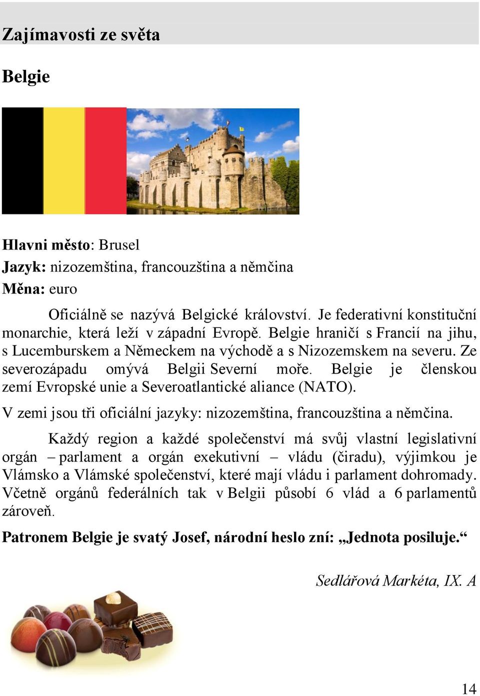 Ze severozápadu omývá Belgii Severní moře. Belgie je členskou zemí Evropské unie a Severoatlantické aliance (NATO). V zemi jsou tři oficiální jazyky: nizozemština, francouzština a němčina.