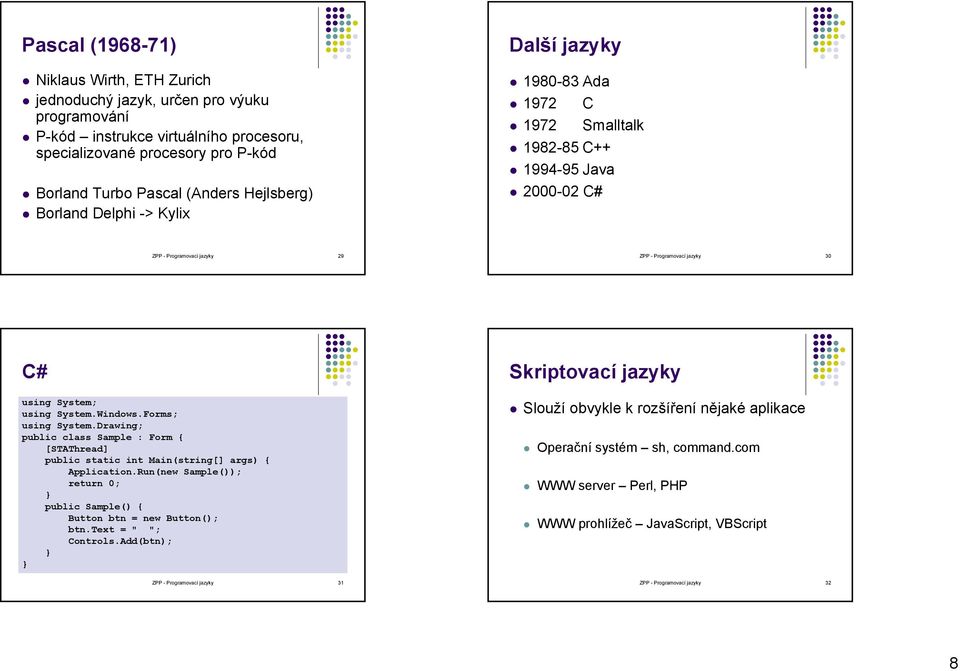 System.Windows.Forms; using System.Drawing; public class Sample : Form { [STAThread] public static int Main(string[] args) { Application.