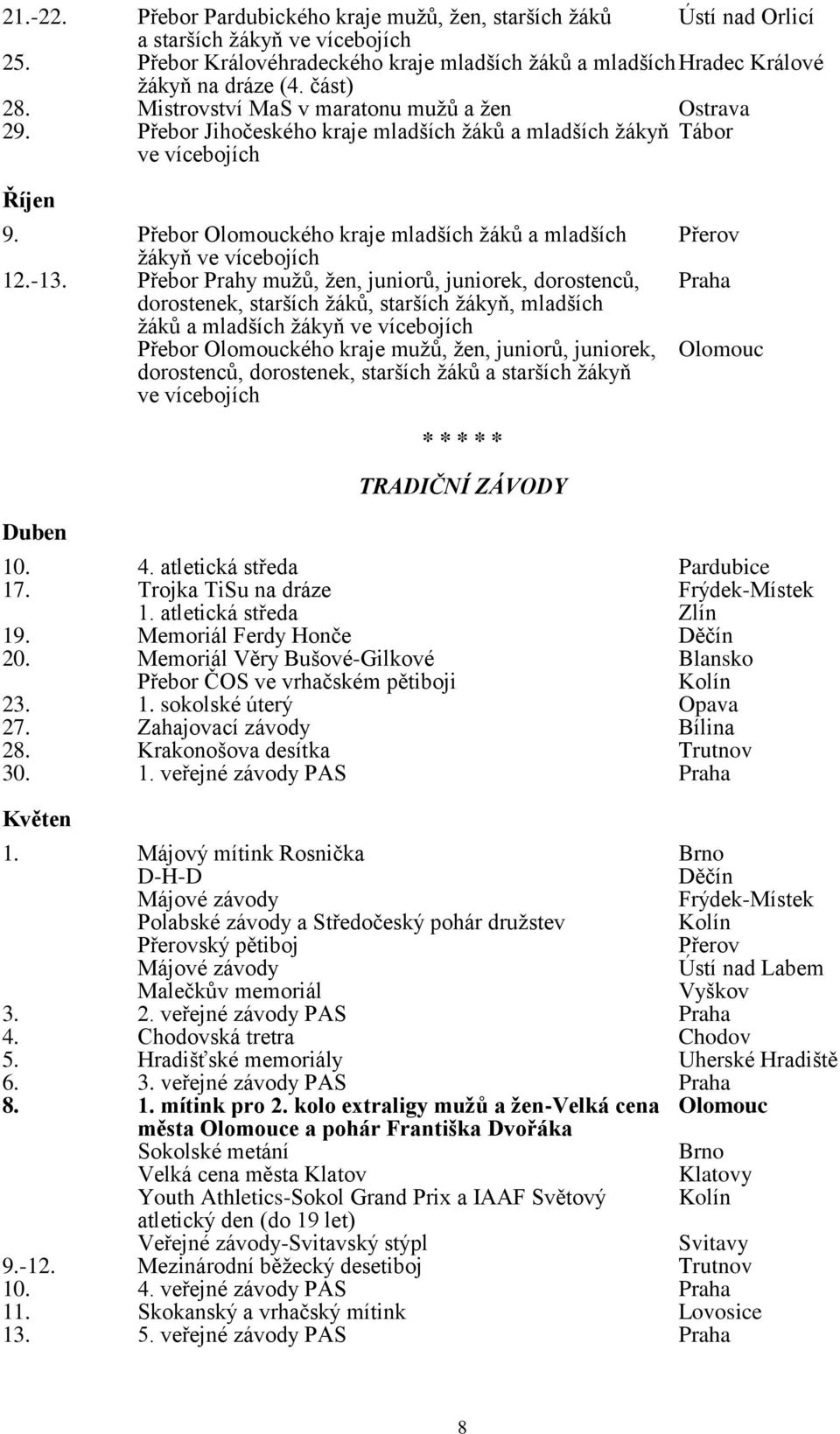 Přebor Olomouckého kraje mladších žáků a mladších Přerov žákyň ve vícebojích 12.-13.