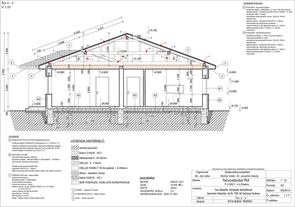 10mm štěrkový podsyp frakce 1-2mm - tl. 10mm POLH - laminátová plovoucí laminátová podlaha - tl. 8mm, vzor dle investora mirelonová podlažka tl. 2mm anhydritová samonivelační hmota - S-20 tl.