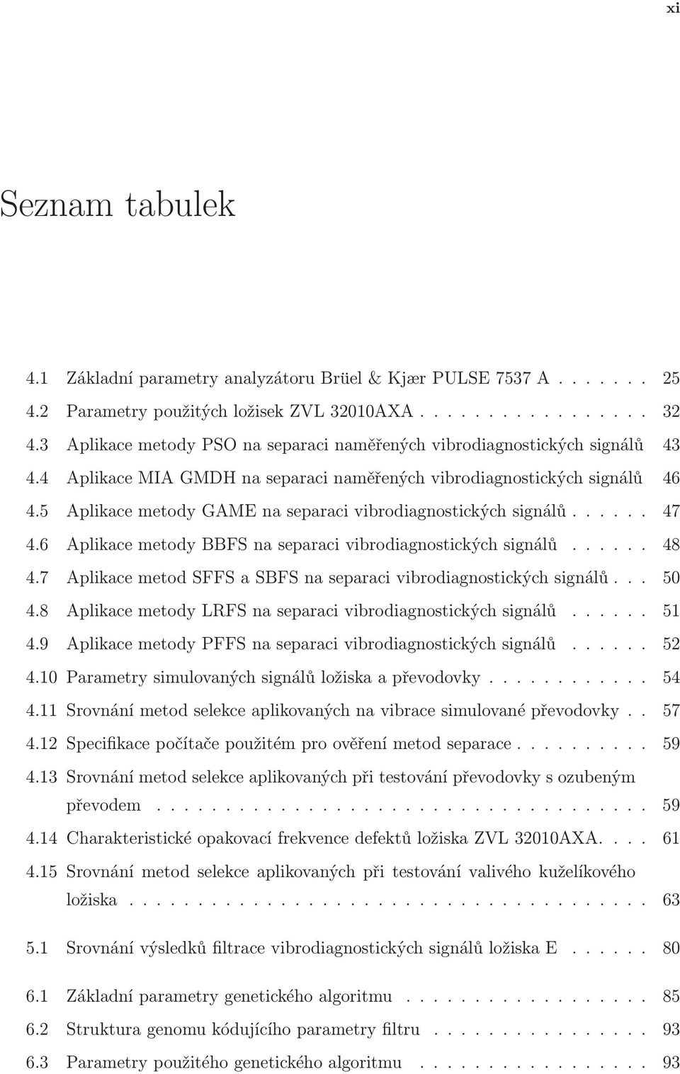 5 Aplikace metody GAME na separaci vibrodiagnostických signálů... 47 4.6 Aplikace metody BBFS na separaci vibrodiagnostických signálů... 48 4.