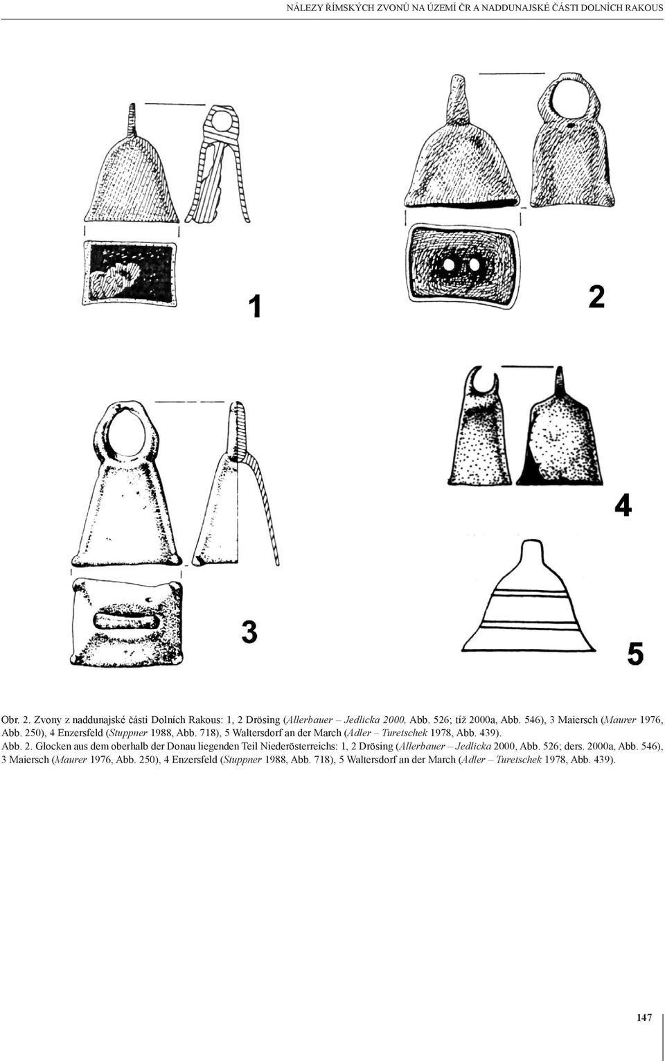 439). Abb. 2. Glocken aus dem oberhalb der Donau liegenden Teil Niederösterreichs: 1, 2 Drösing (Allerbauer Jedlicka 2000, Abb. 526; ders.