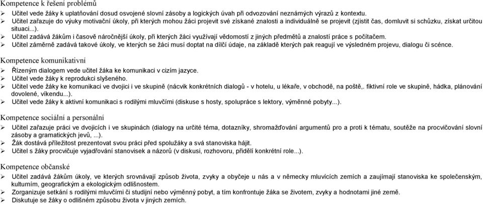 Učitel zadává ţákům i časově náročnější úkoly, při kterých ţáci vyuţívají vědomostí z jiných předmětů a znalostí práce s počítačem.