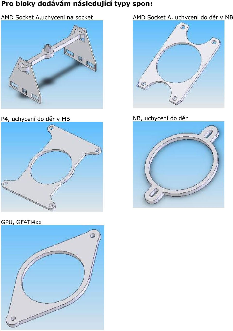 Socket A, uchycení do děr v MB P4,