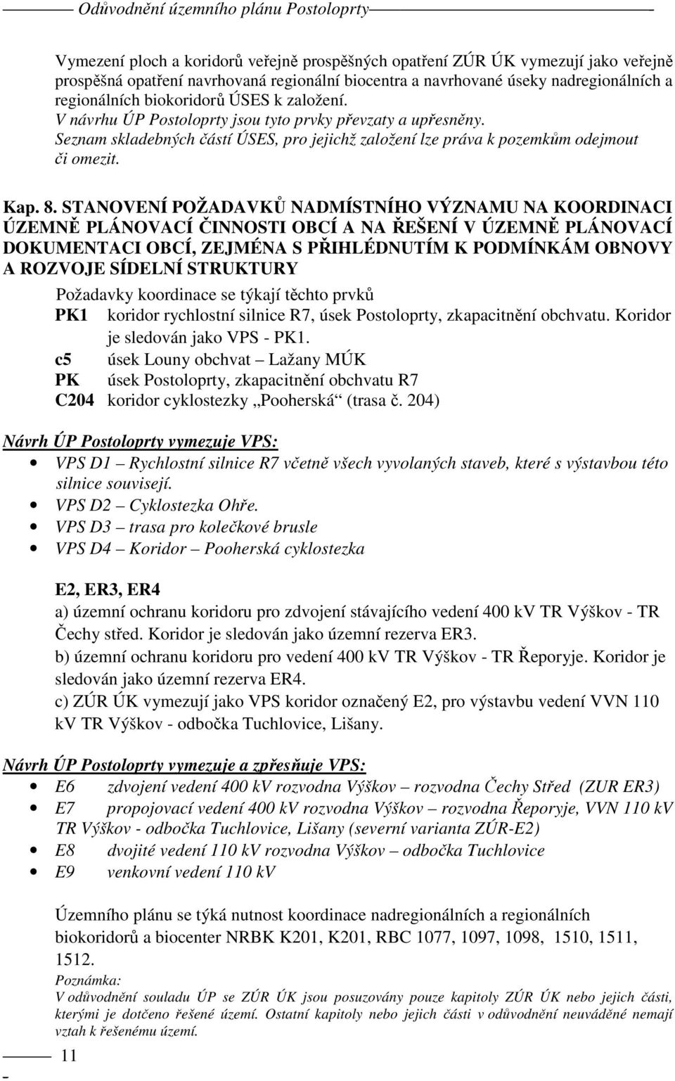 STANOVENÍ POŽADAVKŮ NADMÍSTNÍHO VÝZNAMU NA KOORDINACI ÚZEMNĚ PLÁNOVACÍ ČINNOSTI OBCÍ A NA ŘEŠENÍ V ÚZEMNĚ PLÁNOVACÍ DOKUMENTACI OBCÍ, ZEJMÉNA S PŘIHLÉDNUTÍM K PODMÍNKÁM OBNOVY A ROZVOJE SÍDELNÍ