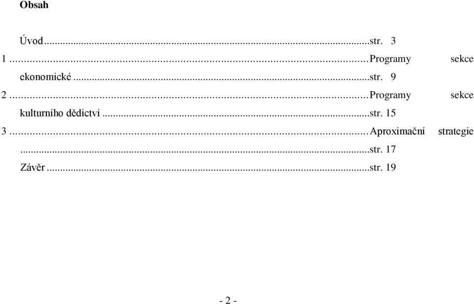 .. Programy sekce kulturního dědictví...str.