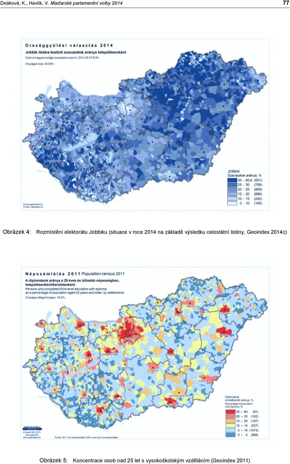 elektorátu Jobbiku (situace v roce 2014 na základě výsledku