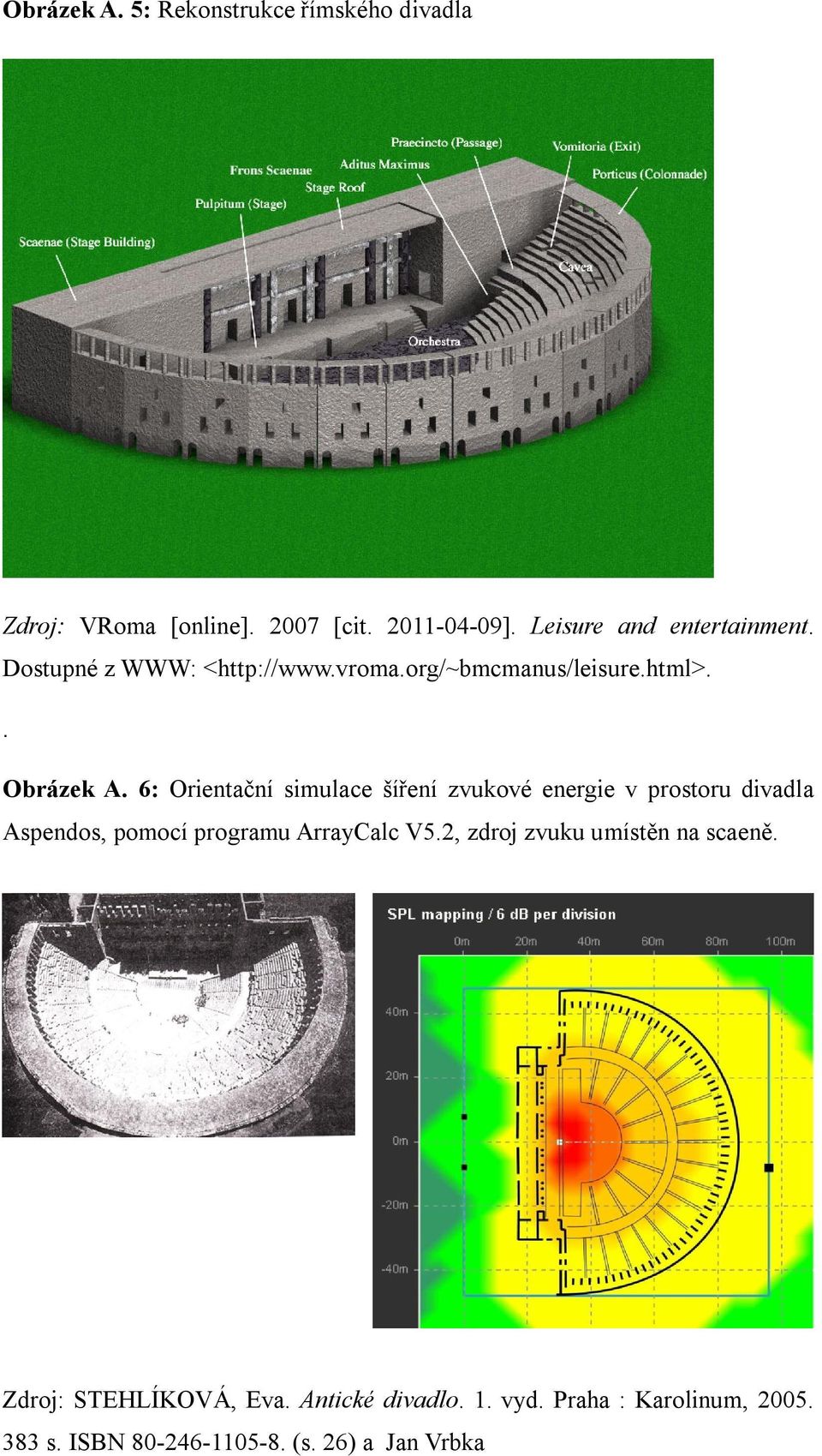 6: Orientační simulace šíření zvukové energie v prostoru divadla Aspendos, pomocí programu ArrayCalc V5.