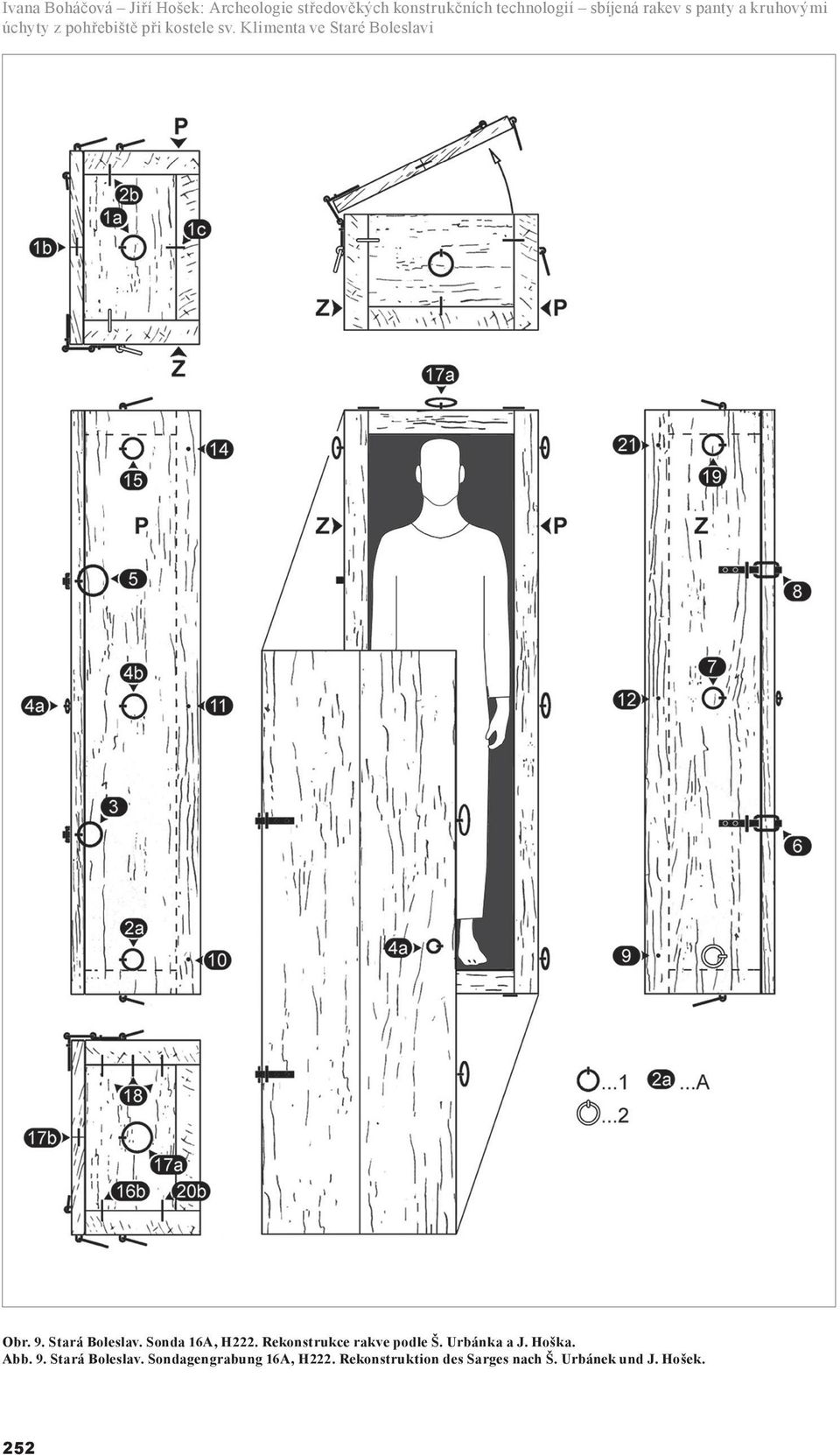 Stará Boleslav. Sonda 16A, H222. Rekonstrukce rakve podle Š. Urbánka a J. Hoška. Abb. 9.
