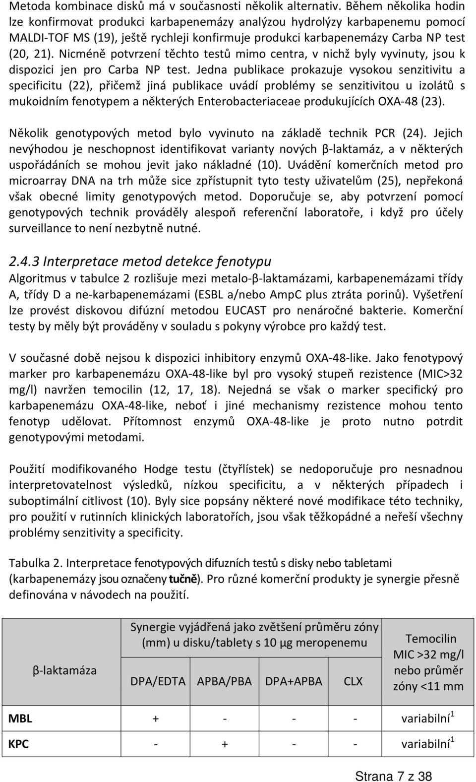 Nicméně potvrzení těchto testů mimo centra, v nichž byly vyvinuty, jsou k dispozici jen pro Carba NP test.